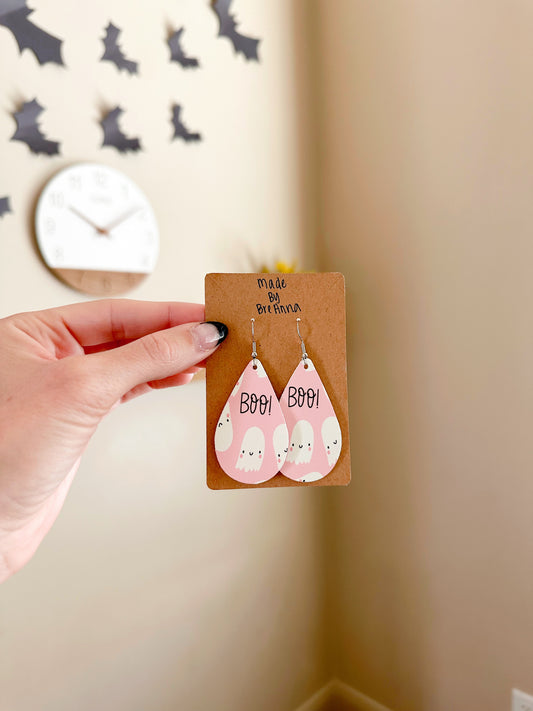 Pink Boo Earrings ( Glow in the Dark)