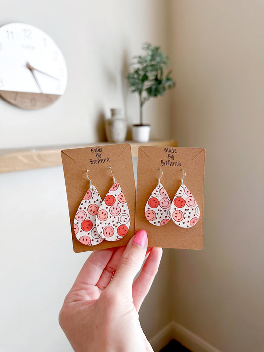 Pink Smiley Face Earrings