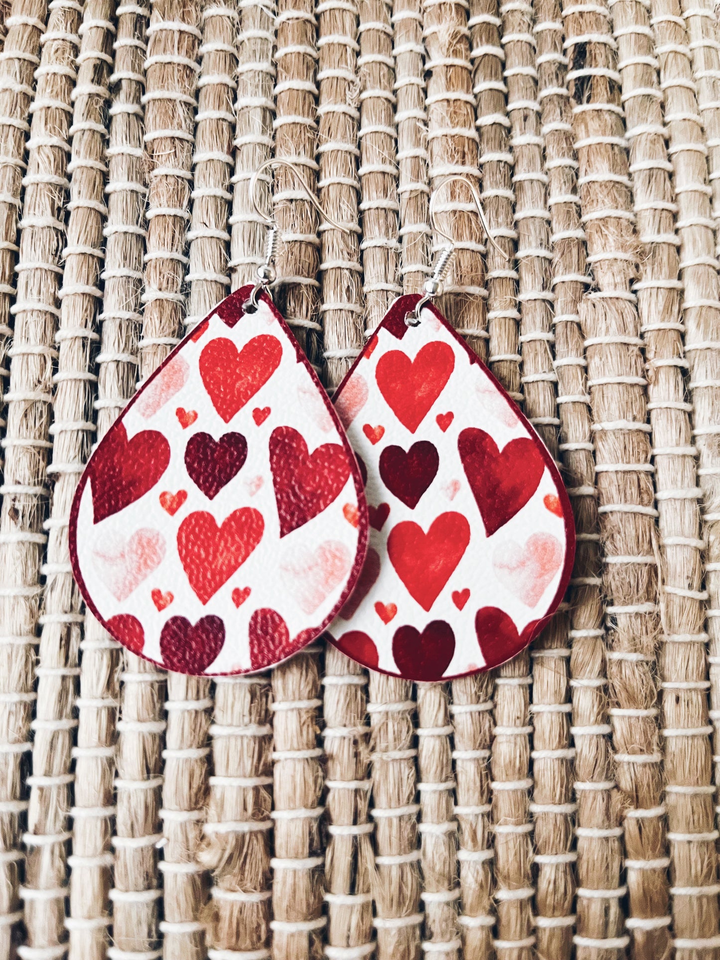 Red and Pink Heart Earrings