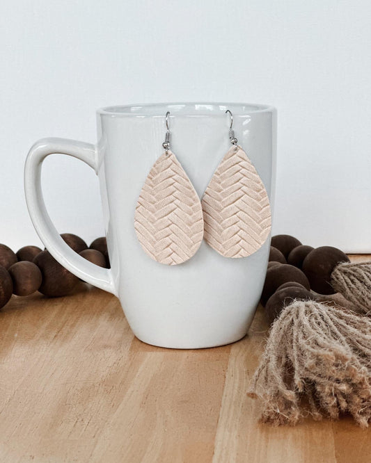 Tan Chevron Earrings