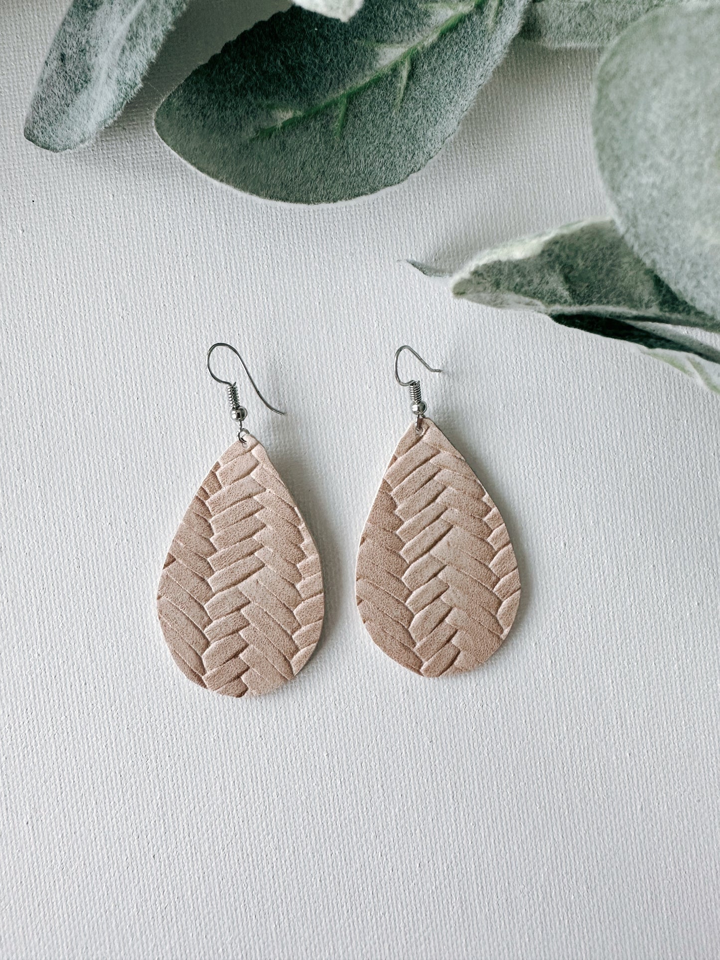 Tan Chevron Earrings